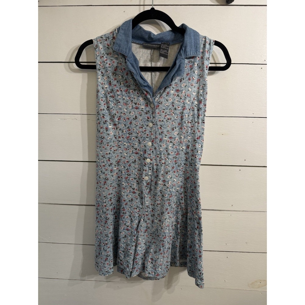 VTG 90's Mom Expressions Floral Cottage Core Coquette Romper Tie Size Large